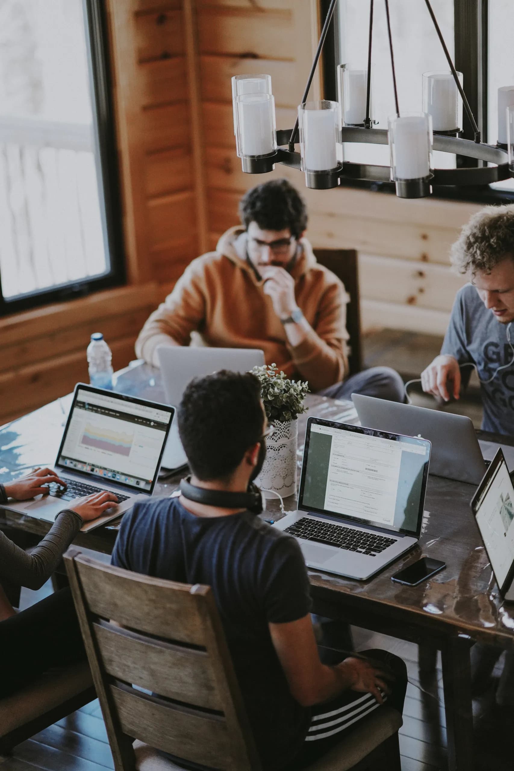 Colleagues collaborating in a modern office